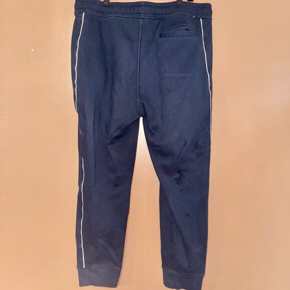 Nautica Men's Nautical Side Striped Logo Knit Fleece Sweatpants Navy - Size XL - Picture 9 of 10